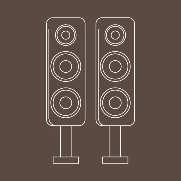 Vektor Illustration Moderner Schwarzweißer Lautsprecher Symbole — Stockvektor