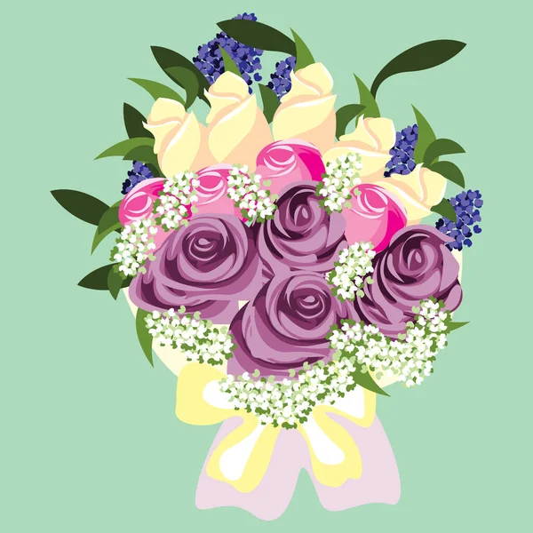 花の花束ベクトルイラスト — ストックベクタ