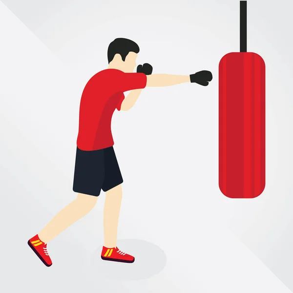 Icône Boxe Dans Illustration Vectorielle Isométrique Style Couleur Rouge — Image vectorielle