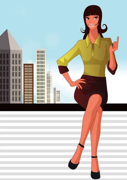 Ilustração Vetorial Personagem Desenho Animado Uma Menina — Vetor de Stock