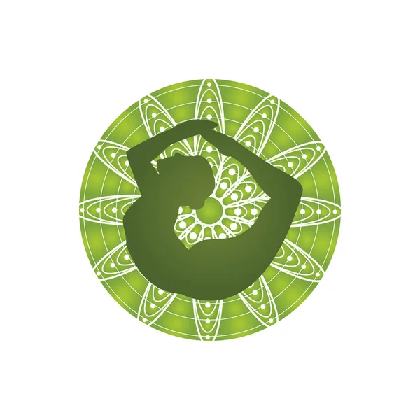 Yeşil yuvarlak süslemenin vektör çizimi