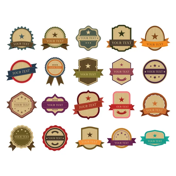 Set Vintage Labels Badges — Stock Vector