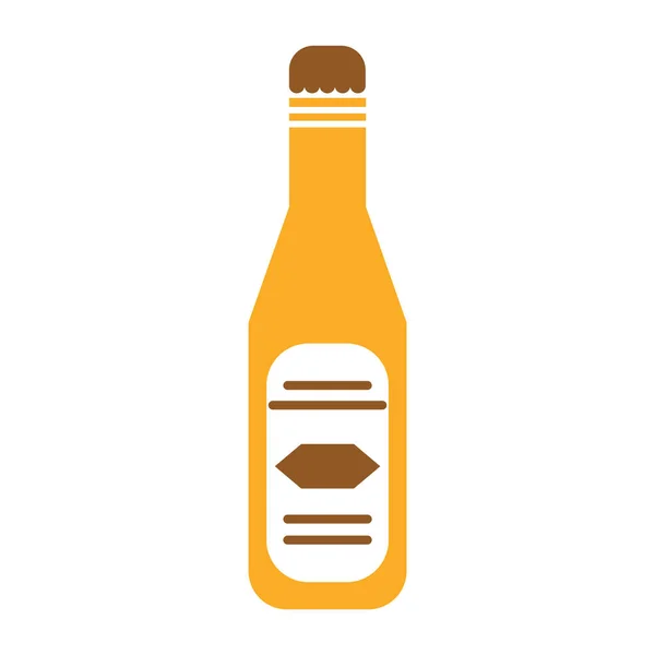 Icono Botella Cerveza Estilo Plano Aislado Sobre Fondo Blanco Ilustración — Archivo Imágenes Vectoriales