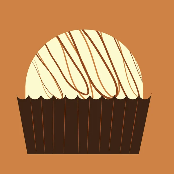 チョコレートカップケーキのベクトル図です — ストックベクタ