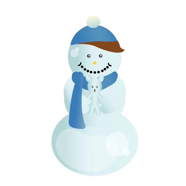 Snowman Icône Signe Vectoriel Illustration — Image vectorielle