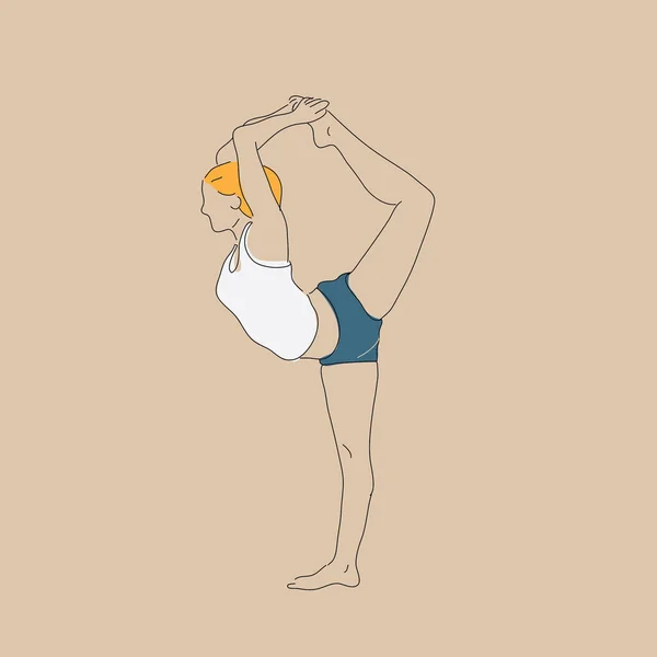 Vektorillustration Einer Frau Yoga Pose — Stockvektor