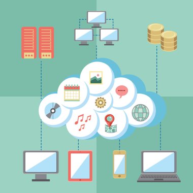 Seo ve internet güvenliğinin vektör illüstrasyonu
