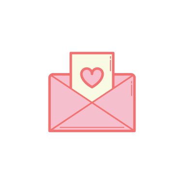 Kalp ikonu vektör illüstrasyon tasarımı içeren zarf