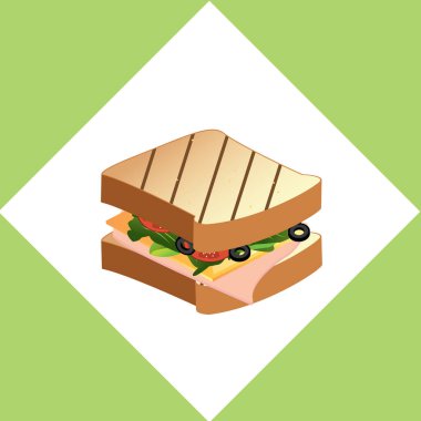 Peynirli ve sebzeli sandviç.