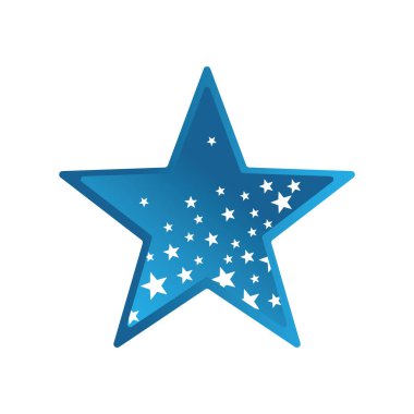 Beyaz arkaplanda izole edilmiş çizgi film tarzında yıldız simgesi. Patriot sembolü vektör illüstrasyonu