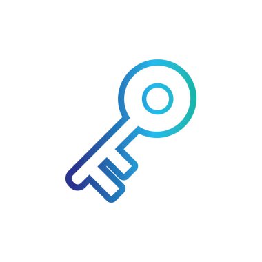 anahtar simgesi. vektör çizimi izole edilmiş düz tasarım biçimi