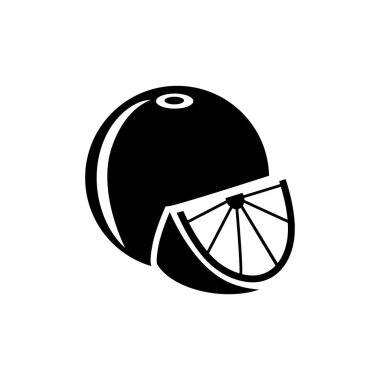 Siyah arkaplanda limon meyve simgesi, vektör illüstrasyonu