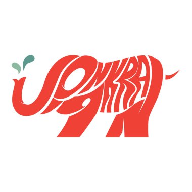 Çiçek süslemeli bir filin vektör görüntüsü