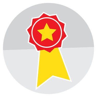 Beyaz arkaplanda düz bir madalya simgesi