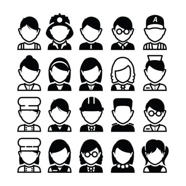 Avatar erkek ve kadın vektör çizimi