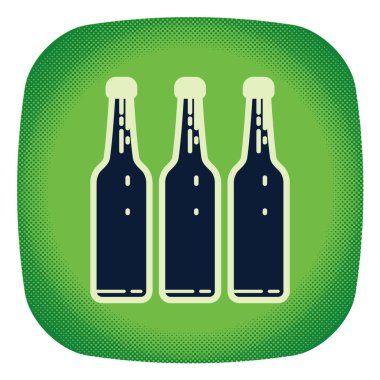 Şişenin vektör çizimi ve bir bardak bira