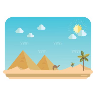 Piramitlerin ve dağların vektör çizimi