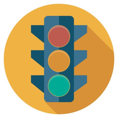 Beyaz arkaplanda trafik ışığı