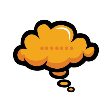 beyaz arkaplanda çizgi roman tarzında balon simgesi