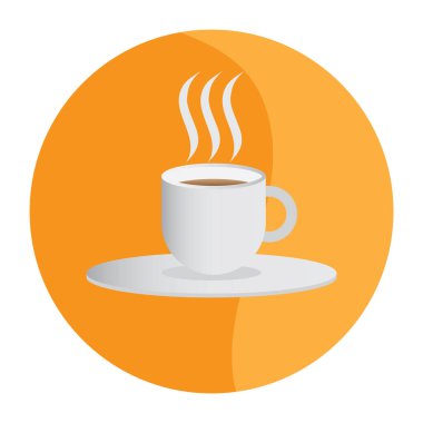 Beyaz arka planda izole edilmiş düz stil kahve ikonu