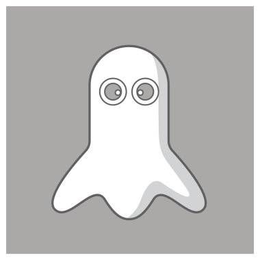 Beyaz arkaplanda hayalet simgesi izole edildi. Cadılar Bayramı sembolü