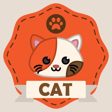 Şirin bir kedinin vektör çizimi