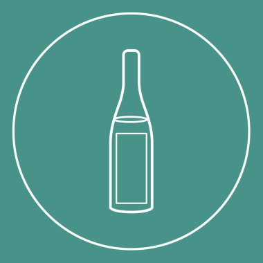 şarap şişesi simgesi, vektör illüstrasyonu