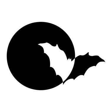 Cadılar Bayramı yarasa siluetinin vektör çizimi