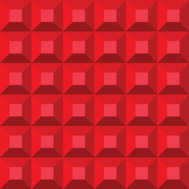 Kırmızı ve beyaz geometrik şekillerin kusursuz deseni.