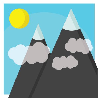 Bir dağ manzarasının vektör çizimi