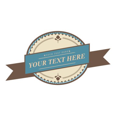 Mesajlı ve mühürlü klasik bir rozet. vektör illüstrasyonu