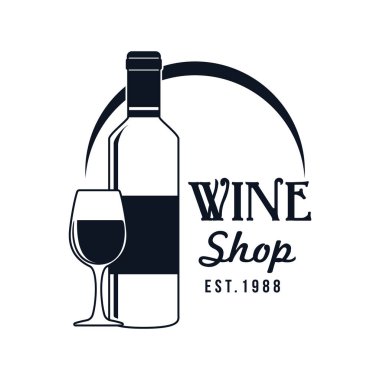 şarap vektör illüstrasyonu, simge element arkaplanı