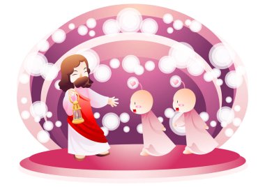 Pembe elbiseli bir kızın Noel balosuyla resmi.