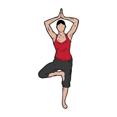 Yoga pozu. vektör illüstrasyonu
