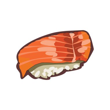 somon suşi vektör illüstrasyonu
