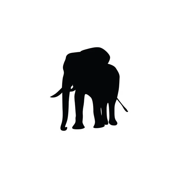 Ilustração Vetor Silhueta Elefante —  Vetores de Stock