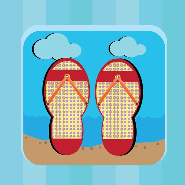 Creatieve Vector Illustratie Van Teenslippers — Stockvector