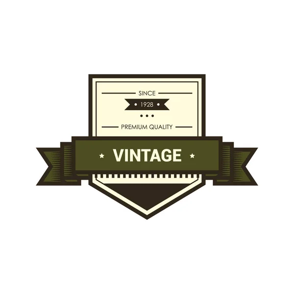 Vintage Label Ribbon Text Vector Illustration — Stock Vector