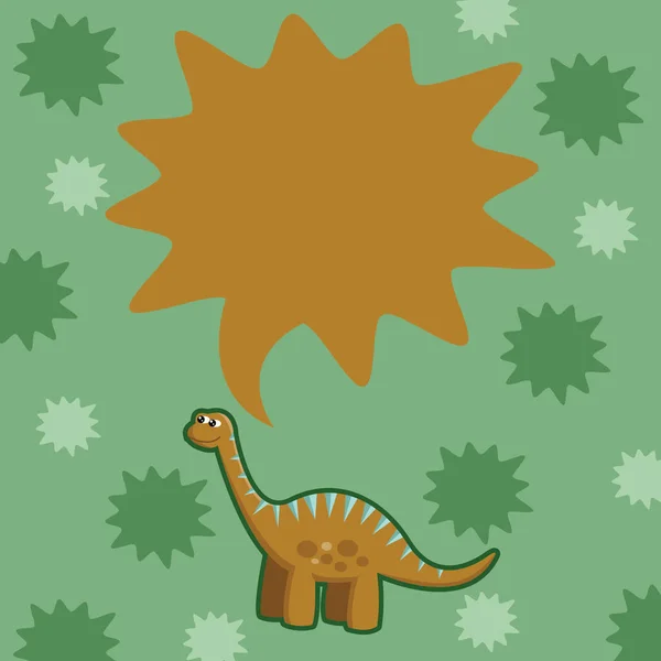 Vector Cartoon Illustration Dinosaur — Stock Vector