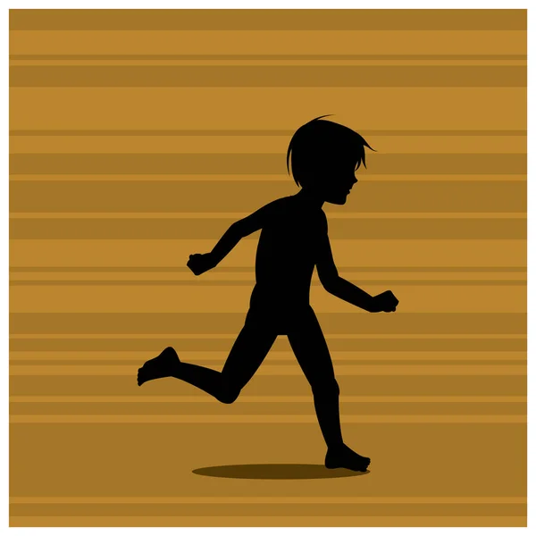 Running Man Silhouette Vector — Stock Vector