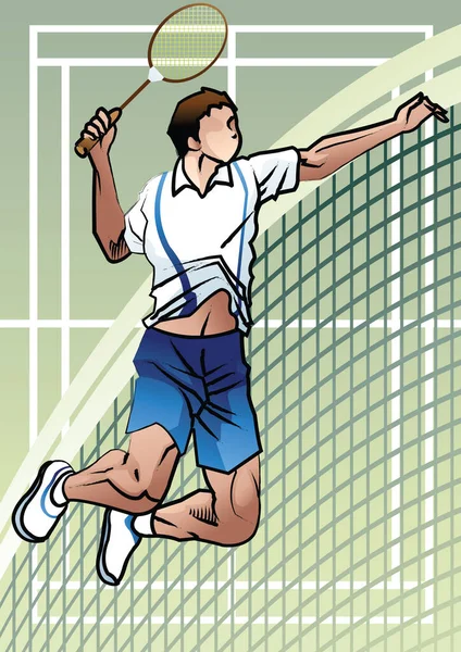 Vector Ilustración Jugador Tenis — Archivo Imágenes Vectoriales
