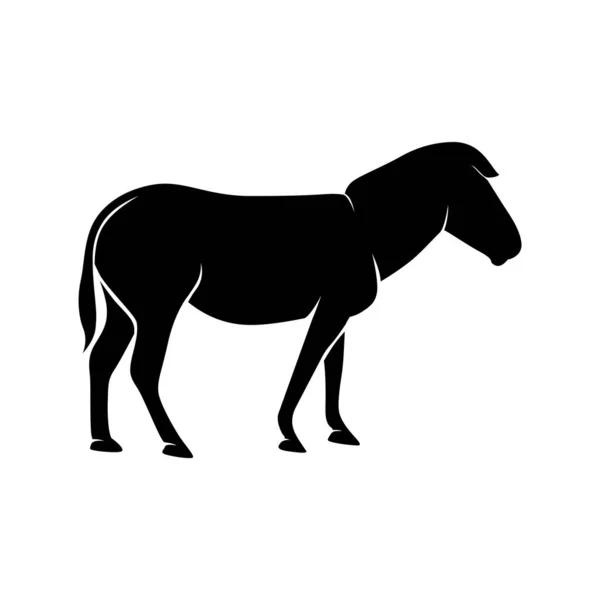 Paard Silhouet Pictogram Vector Illustratie Grafisch Ontwerp — Stockvector