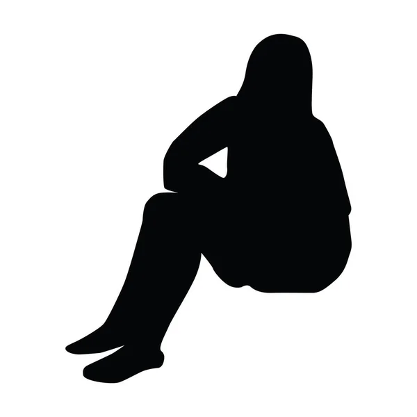 Black Silhouette Man Backpack White Background — Stock Vector