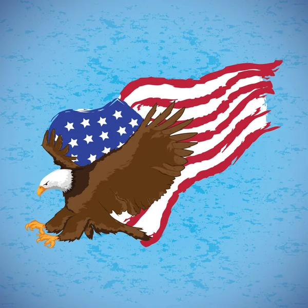 Illustrazione Vettoriale Una Bandiera Americana — Vettoriale Stock