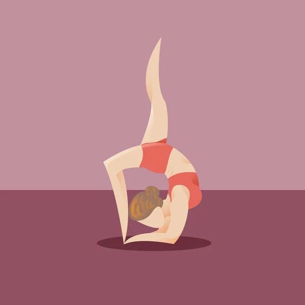练习瑜珈的女孩 — 图库矢量图片
