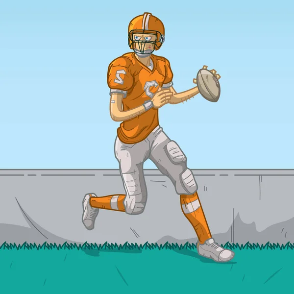 Vector Illustration American Football Player — Stock Vector