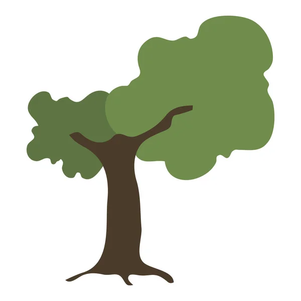 Ağaç Silueti Izole Edilmiş Ikon Vektör Illüstrasyon Tasarımı — Stok Vektör