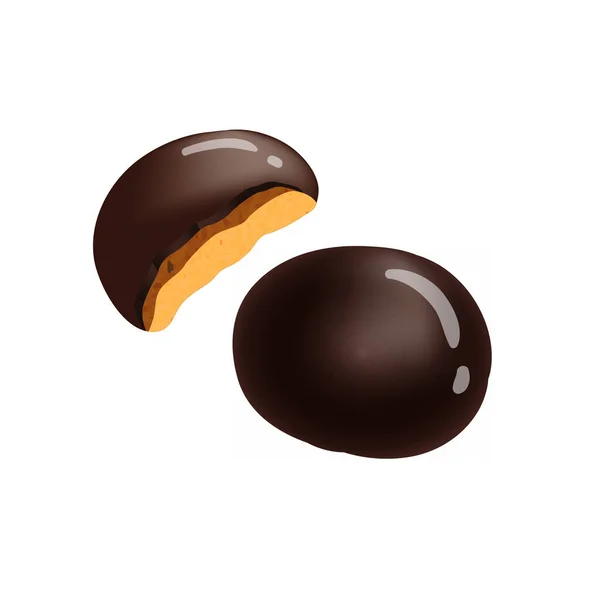 Caramelo Chocolate Aislado Sobre Fondo Blanco — Vector de stock