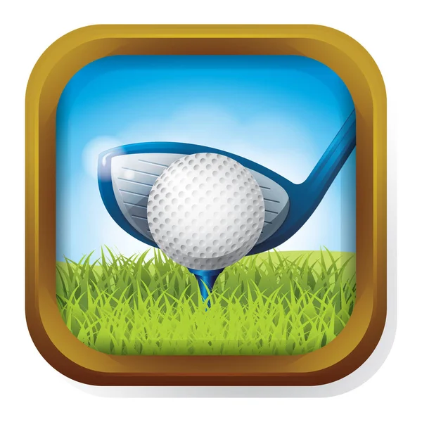 Golfbal Blauwe Lucht — Stockvector