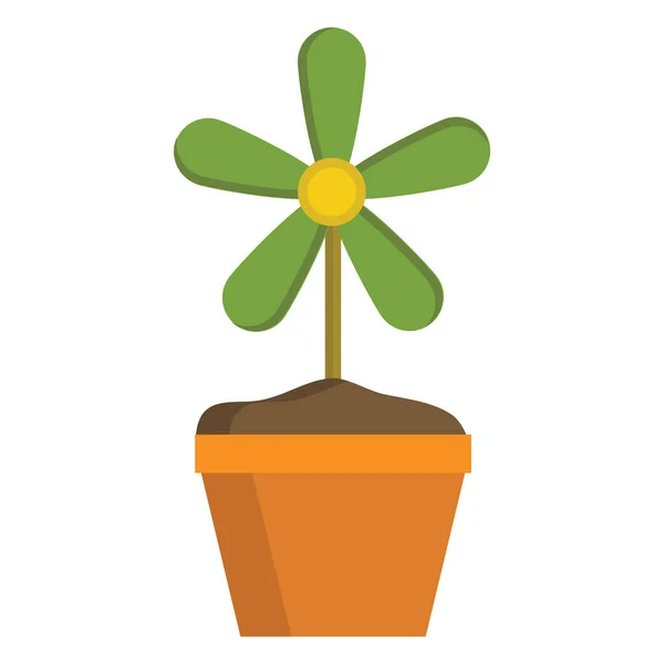 Virág Pot Ikon Vektor Illusztráció Tervezés — Stock Vector